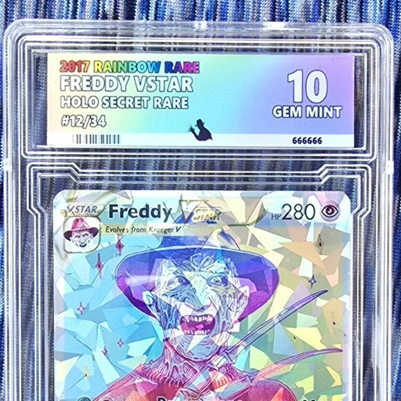 Freddy Krueger w/ Custom Slab Pokemon Card - Picture 4 of 10